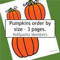Pumpkins order by size - 8 pumpkins