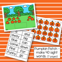 Pumpkin patch theme-make 40 sight words with individual letters