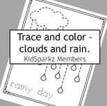 Rainy day trace and color printable