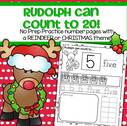Rudolph or Christmas theme number practice to 20 set of printables. 