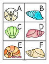 Shells upper case letters set, plus a hermit crab looking for a new home.
