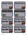 Credit cards with and without numbers. Color and bw.