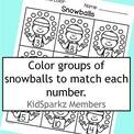 Count and color snowballs