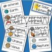 Solar system word wall with title card. 