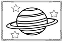 Planet and stars coloring printable - add glitter and sequins to decorate. 