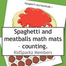 Spaghetti and meatballs counting math mats