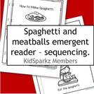 Spaghetti meatballs emergent reader