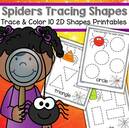 Tracing shapes - 10 printables with a spider theme.