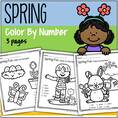 Spring color-by-number 3 printables