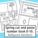 SPRING theme numbers cut and paste 0-10 booklet,