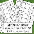 Spring cut and paste match numbers to sets 1-10. 
