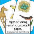 Spring set of large manipulative cut outs (7) - flowers, baby animals, weather etc.