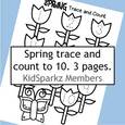 Spring trace and count to 10 preschool printables (3)