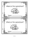 Leprechaun emergent reader featuring 8 prepositions.