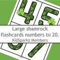 St. Patrick's Day large number flashcards 0-20. Make centers and games, room decor.