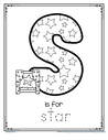 S is for star trace and color printable