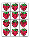 Strawberry counting cards.