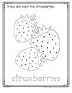 Strawberries theme tracing printable.
