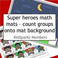 Action heroes math mats