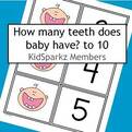 ​Counting baby teeth 0-10 flashcards.