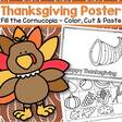 Thanksgiving poster fill the cornucopia cut and paste printables.
