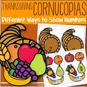 Cornucopias 0-10 - match 5 fruit to each - different ways to show numbers.