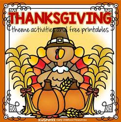 Thanksgiving theme activities and printables for preschool and kindergarten
