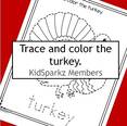 Trace and color the turkey