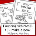 Transportation theme numbers tracing and counting sets