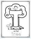 T is for tree trace and color printable.