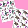 Unicorn theme - match upper and lower case letters, full alphabet. 