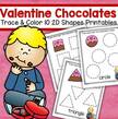 Trace and color 10 shapes/pages with a chocolates theme.