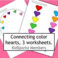 Valentine's Day colors matching activity.