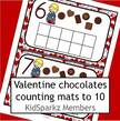 Valentine's Day theme counting mats 2 - to 10 - fill with small items 