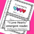 Valentine's Day emergent reader - hearts and color words.