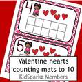 Valentine's Day counting mats 1 - to 10 - fill with small items