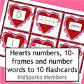 Valentine' Day theme number cards 0-10.