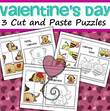 Valentine's Day cut and paste puzzles (3) 