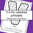 V for valentine coloring and tracing printable
