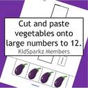 Vegetables cut and paste numbers 1-12. 