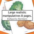 Vegetables theme large manipulatives  to make games and activities