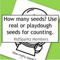 How many seeds? manipulative mat to use with playdough, real seeds or other small manipulatives