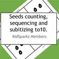 Watermelon seeds counting, sequencing and subitizing cards 0-10, b/w.