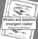 Whales and Dolphins reader using realistic pictures. 6 whales. 