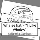 I Like Whales hat to color and cut out.