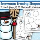Snowman theme tracing shapes - 10 shapes/pages.