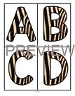 Zebra texture large letters alphabet upper and lower case. 4 to a page.