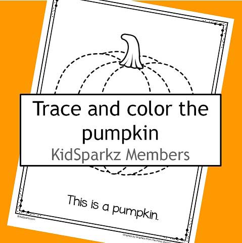 Fall theme - trace a pumpkin fine motor printable.