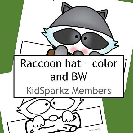 Raccoon hat to make, in color and b-w.