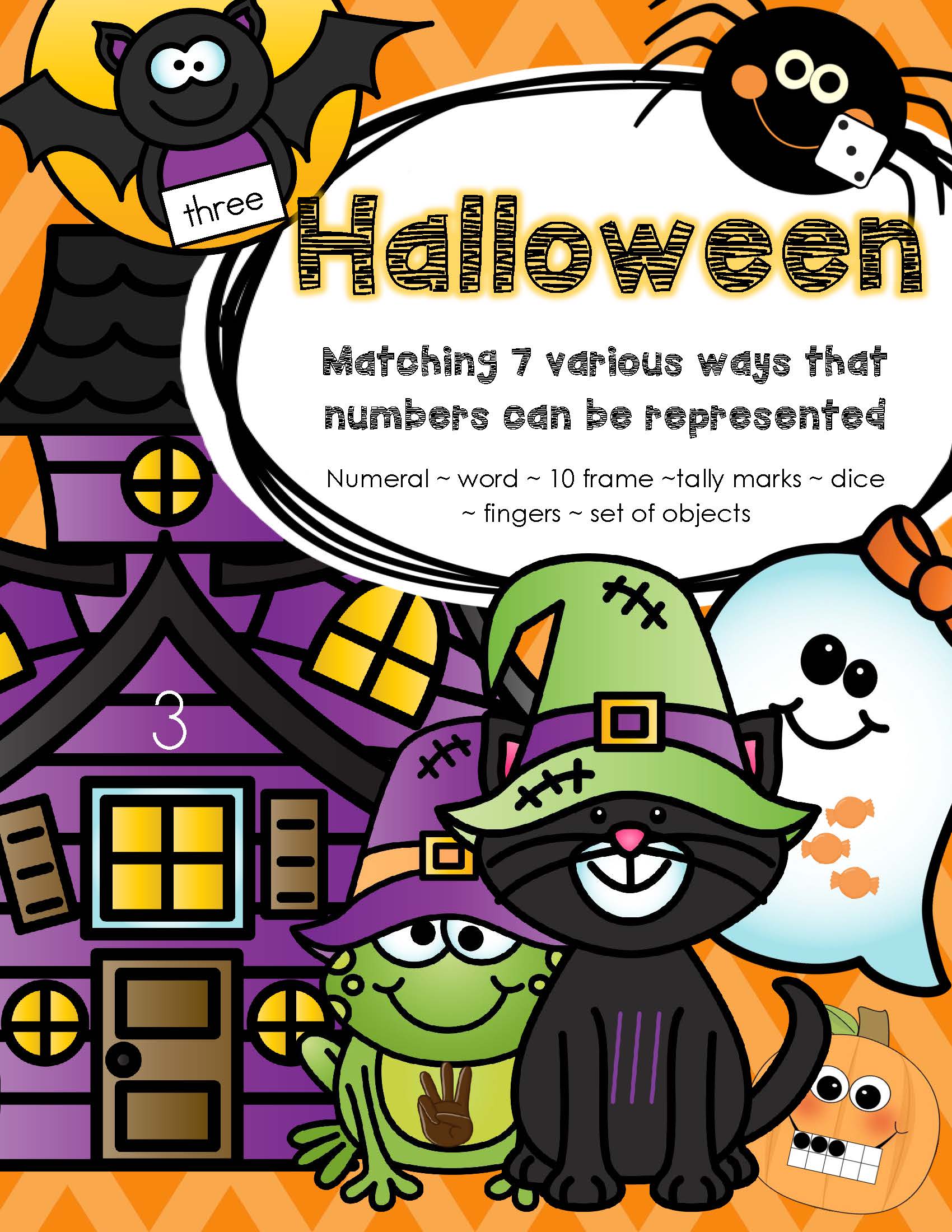  HALLOWEEN  Matching  Numbers  7 Different Ways